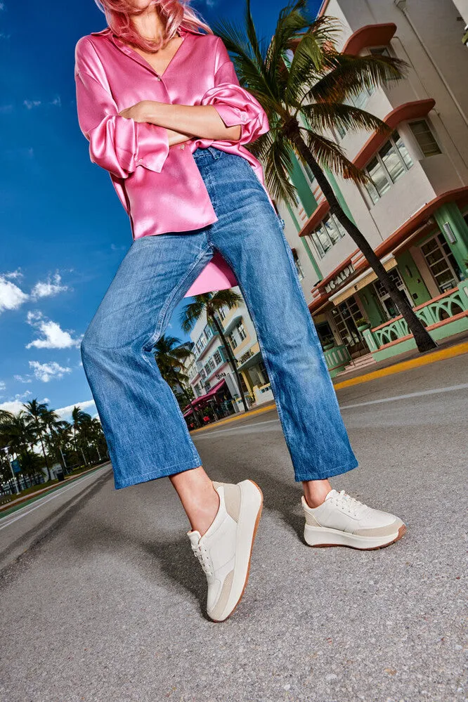 FitFlop F-MODE Leather/Suede Flatform Trainers