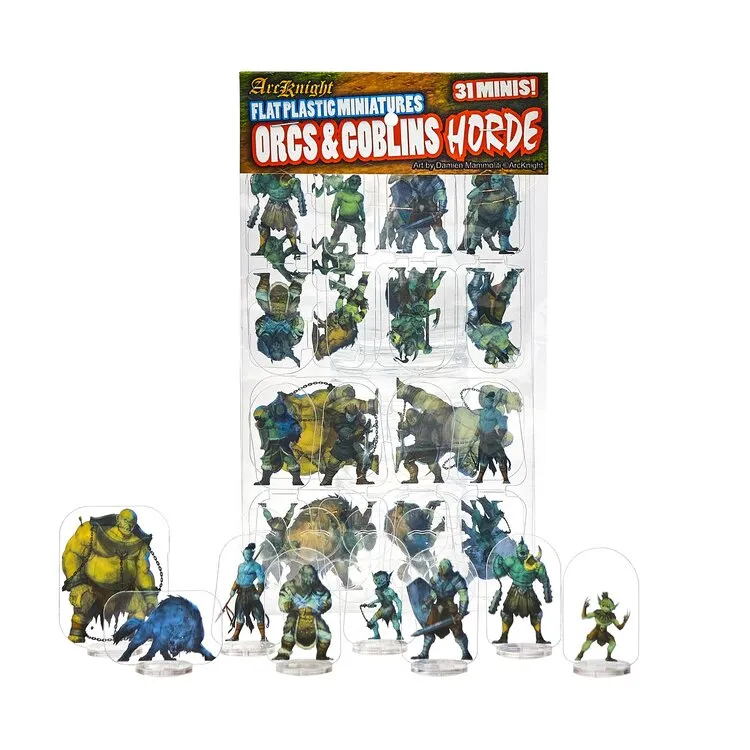 FLAT PLASTIC MINIATURES: ORCS AND GOBLINS HORDE