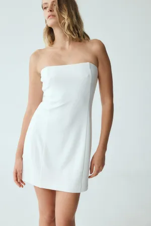 FORM STRAPLESS MINI DRESS | OFF WHITE