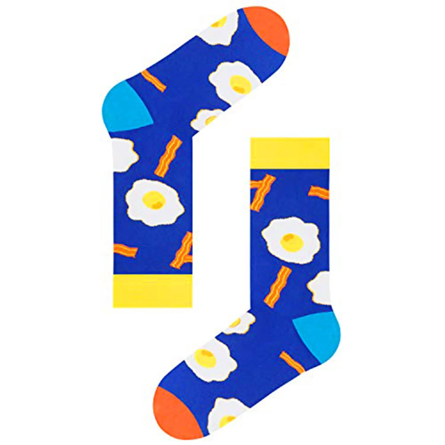 Funny Bacon Socks Egg Socks Men - Novelty Bacon Egg Gifts, Meat Socks, Dark Blue