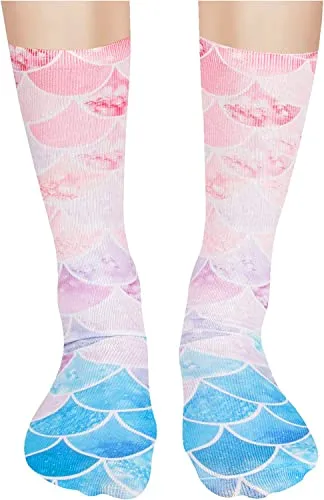 Funny Mermaid Gifts for Women Gifts for Her Mermaid Lovers Gift Cute Sock Gifts 3D Print Mermaid Socks