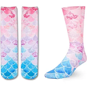 Funny Mermaid Gifts for Women Gifts for Her Mermaid Lovers Gift Cute Sock Gifts 3D Print Mermaid Socks