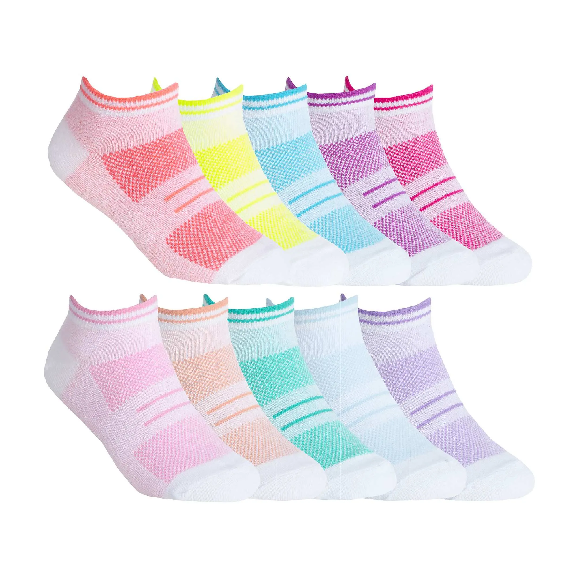 Girls Mesh Insert Low Cut Trainer Socks (Multipack Options)