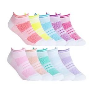 Girls Mesh Insert Low Cut Trainer Socks (Multipack Options)