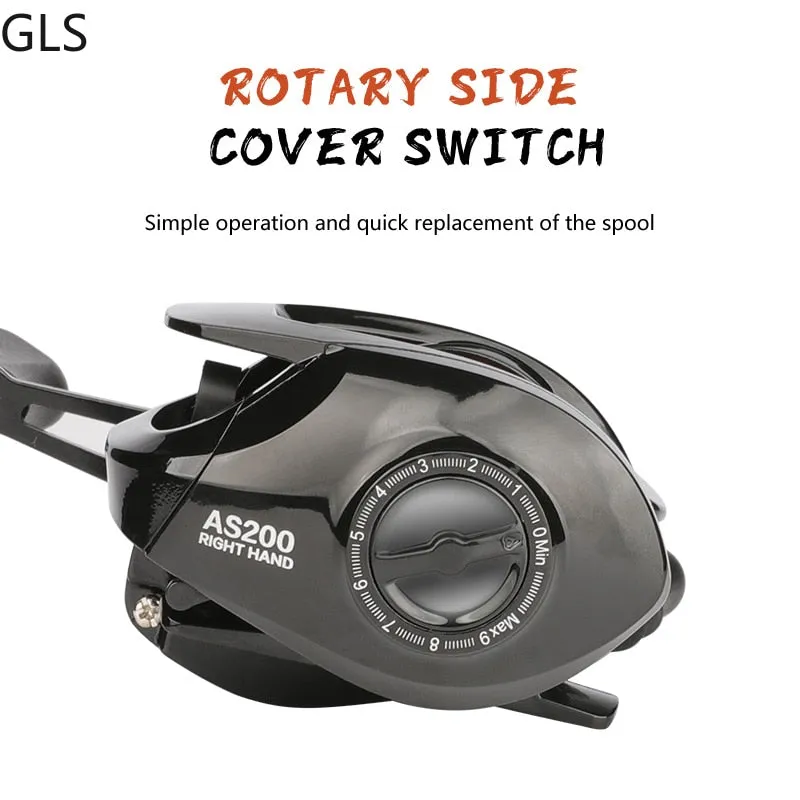 GLS 2022 Lightweight Spool 6.3:1 Gear Ratio Baitcasting Fishing Wheel Left/Right 8kg Max Drag Saltwater Left/Right Fishing Reel