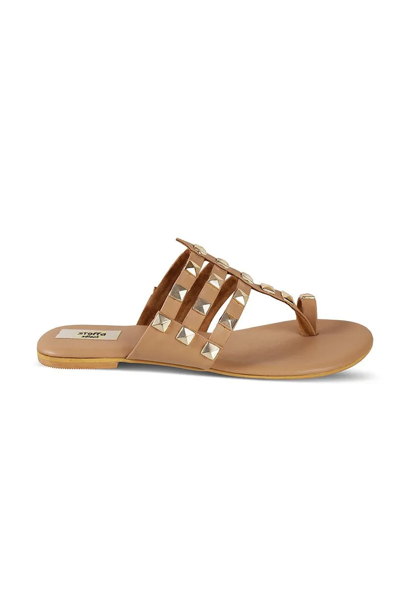 Gold hardware Flats Black