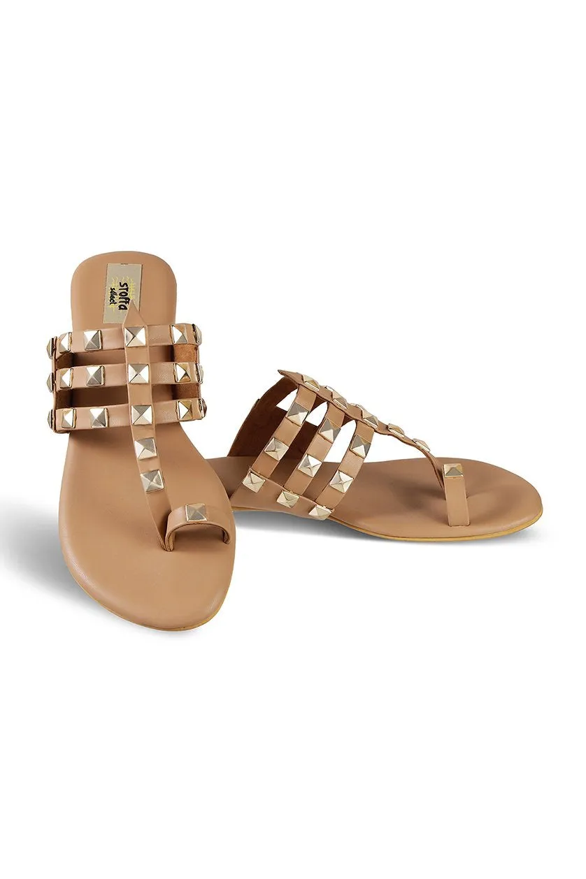 Gold hardware Flats Black
