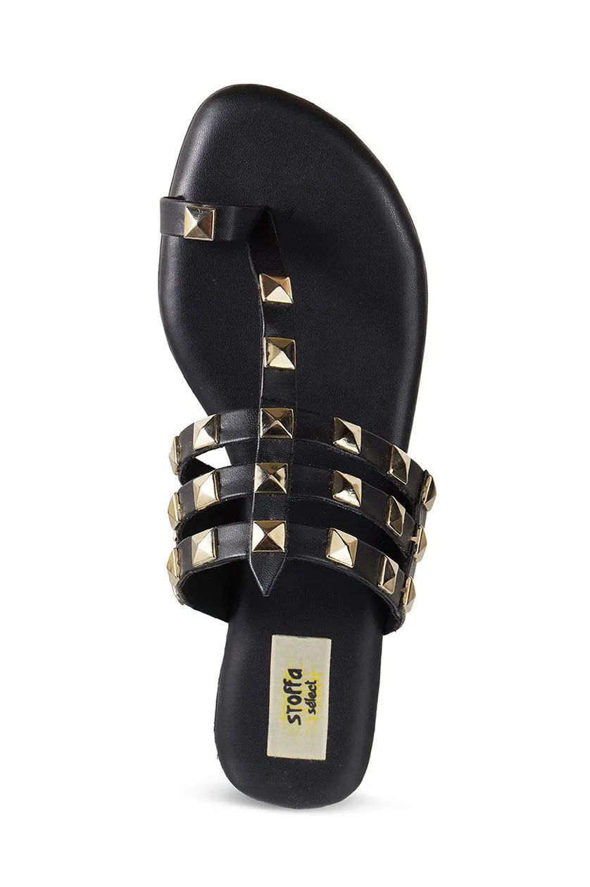 Gold hardware Flats Black