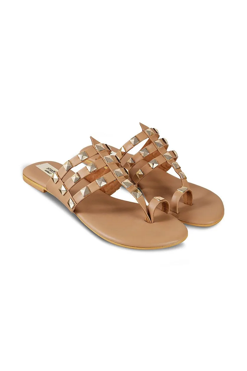 Gold hardware Flats Black
