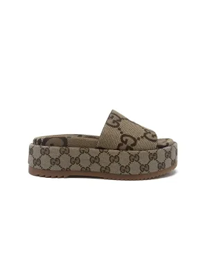 Gucci W Shoe Size 36.5 'Angelina' GG Logo Platform Slide Sandal