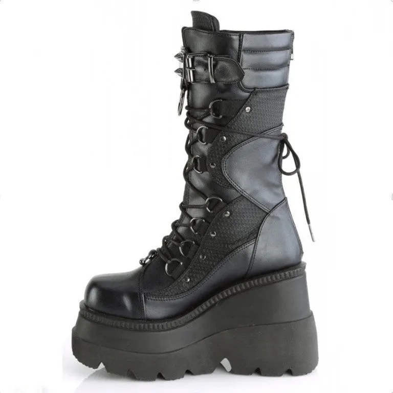 High Platform Boots - Big Size Rivet Goth High Heels, Cosplay Wedge Punk Shoes for Women, Gothic Brand Design