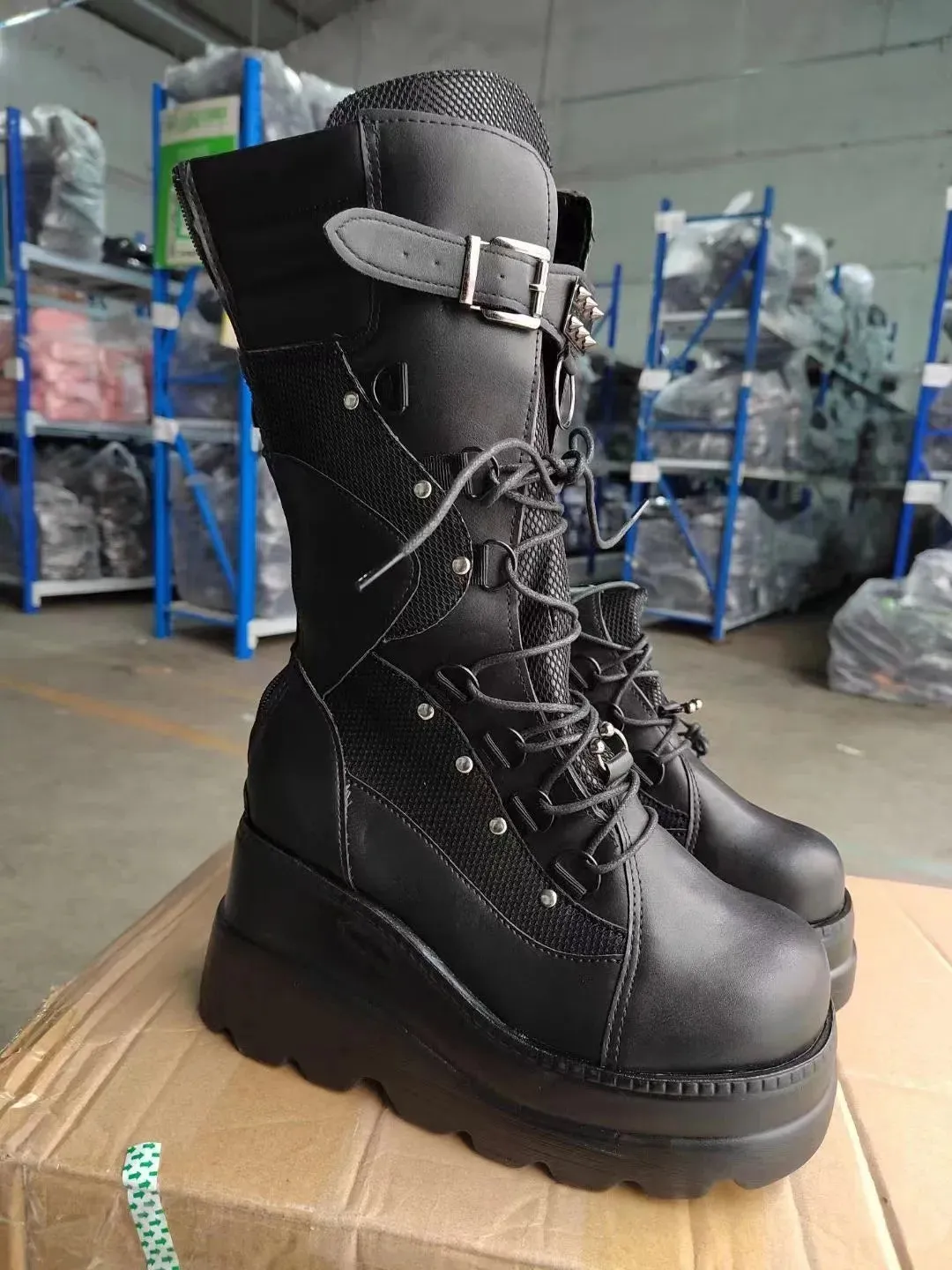 High Platform Boots - Big Size Rivet Goth High Heels, Cosplay Wedge Punk Shoes for Women, Gothic Brand Design
