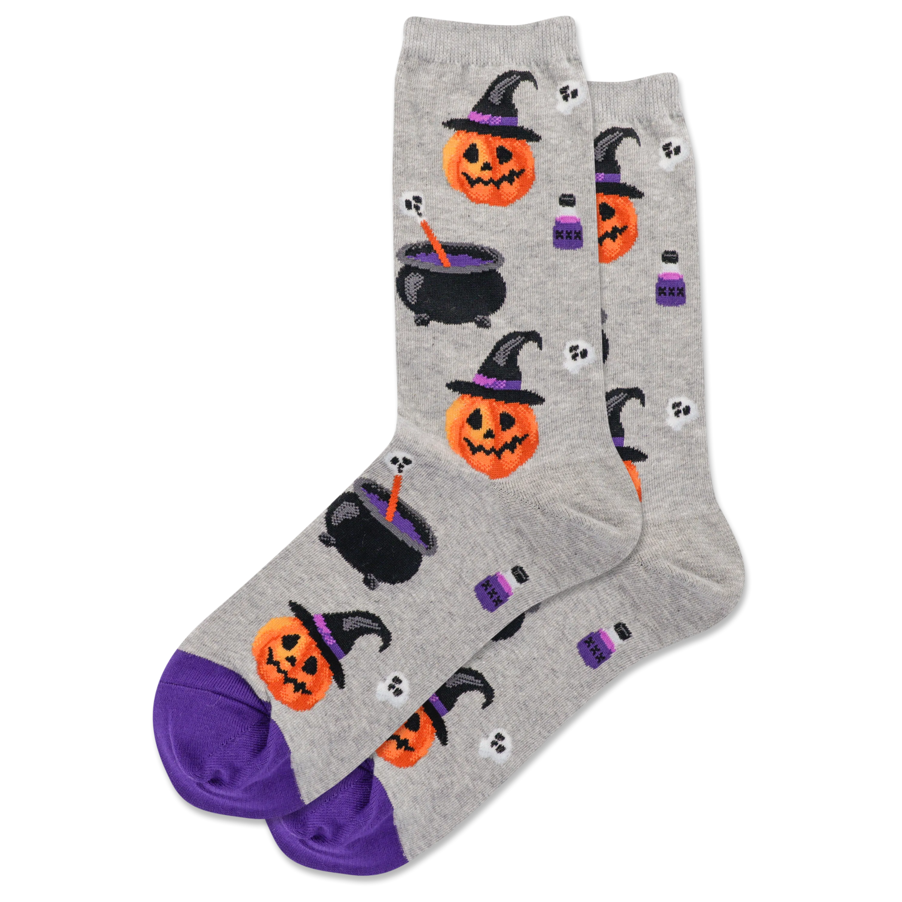 HOTSOX Women's Witch Pumpkin Crew Socks