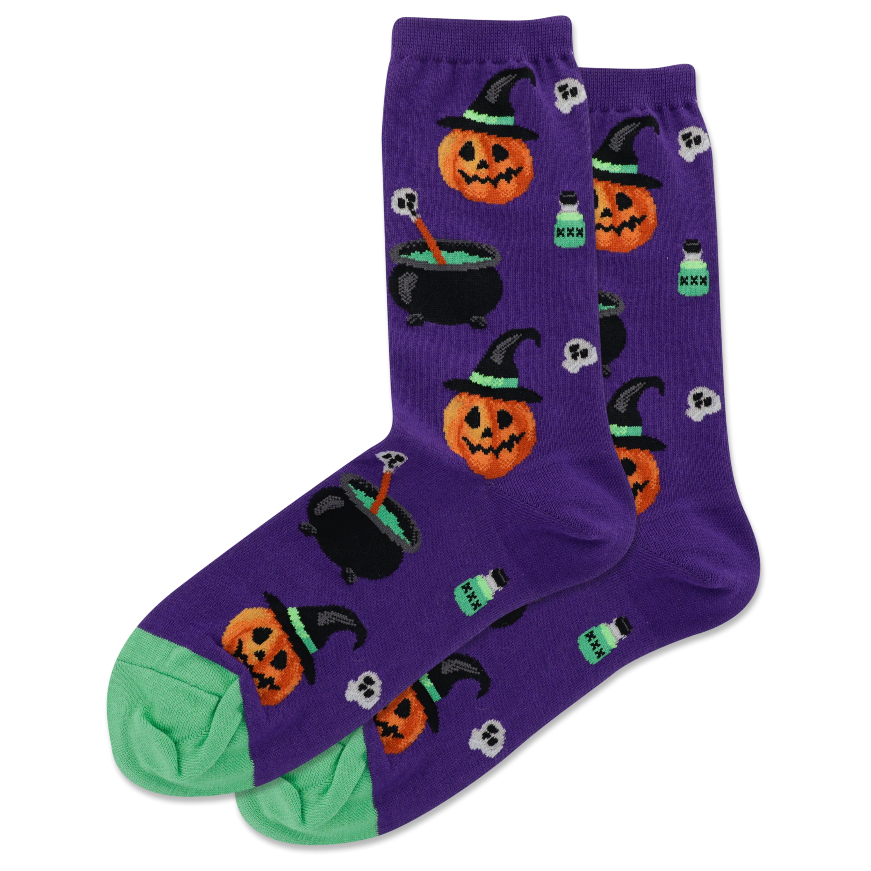 HOTSOX Women's Witch Pumpkin Crew Socks