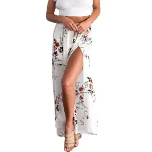 Isla High-Waisted Wide Leg Floral Split-Leg Pants