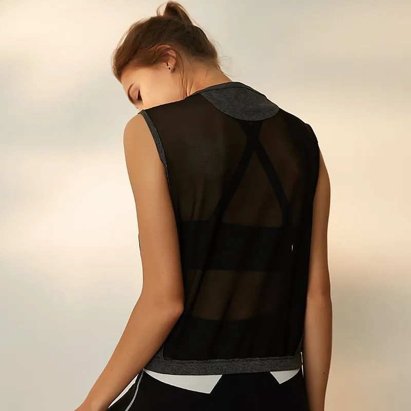 Kali Relaxed Fit Sleeveless Mesh Back Tank Top