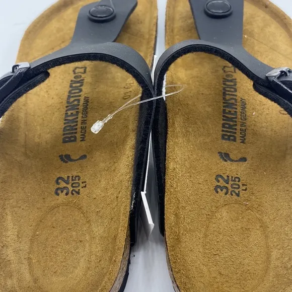 KIDS - Birkenstock Kids Gizeh Birko-Flor Black Thong Sandals‎