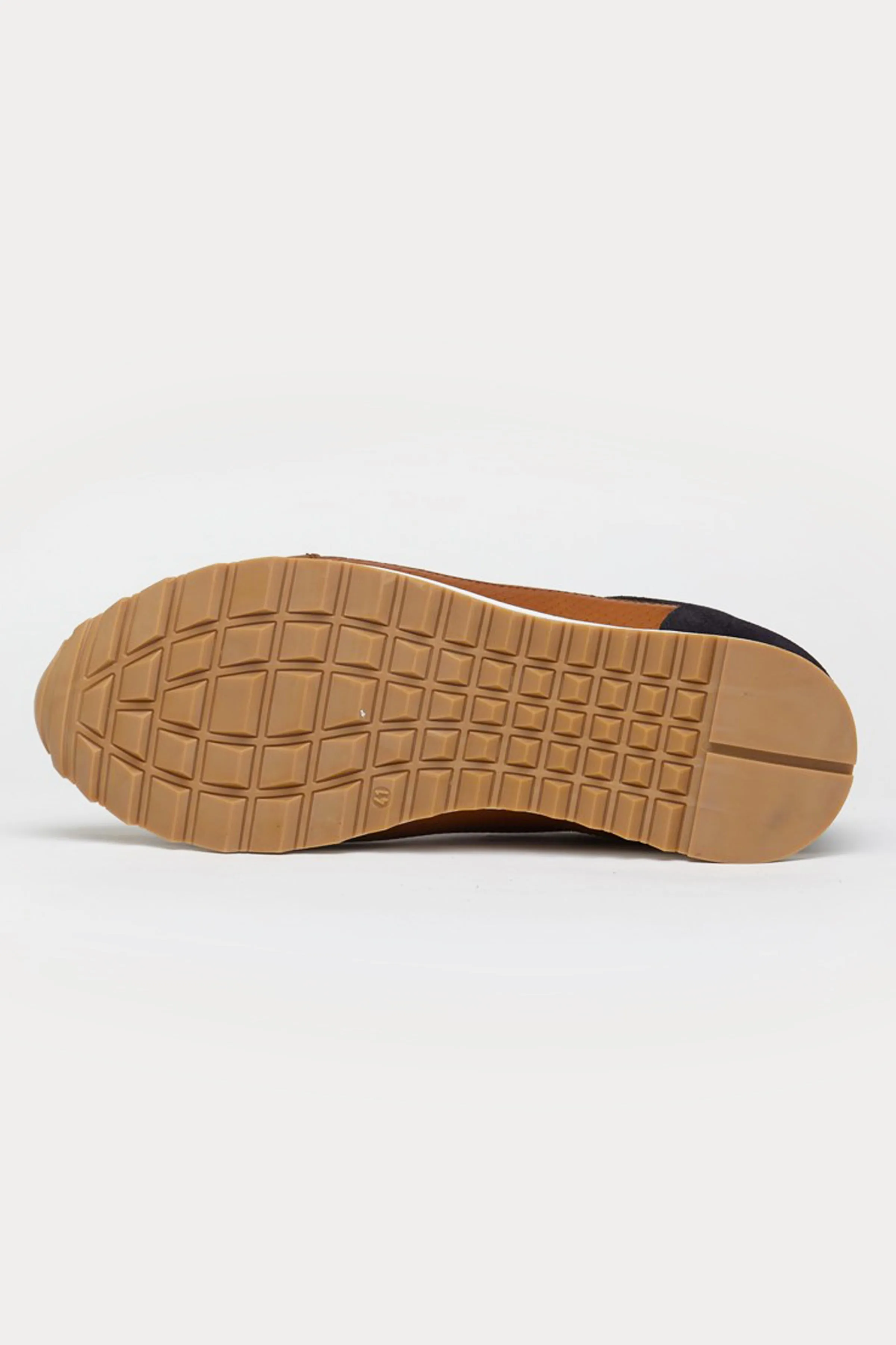 King’s Cross Leather Trainers in Navy/Brown