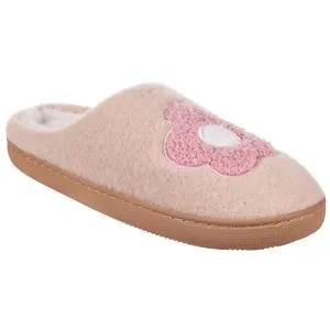 Ladies Indoor Slipper with Flower Applique and Embroidery