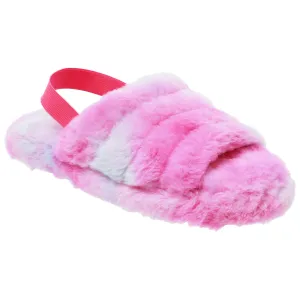 Ladies Multi Faux Fur Slide Slipper