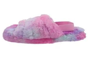 Ladies Multi Faux Fur Slide Slipper