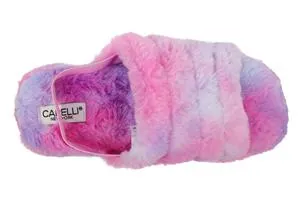 Ladies Multi Faux Fur Slide Slipper