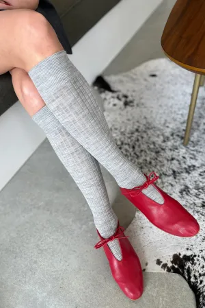 Le Bon Schoolgirl Sox - Grey Wool Blend