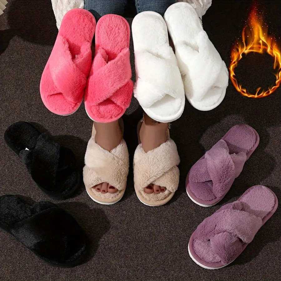 Lisa – Elegant Pluche Indoor Slippers, Comfortabele Slip-On voor Alle Seizoenen