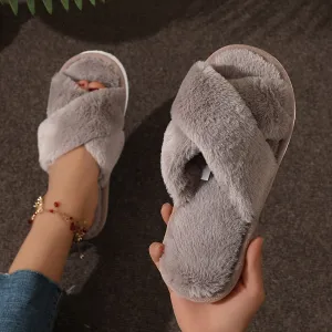 Lisa – Elegant Pluche Indoor Slippers, Comfortabele Slip-On voor Alle Seizoenen