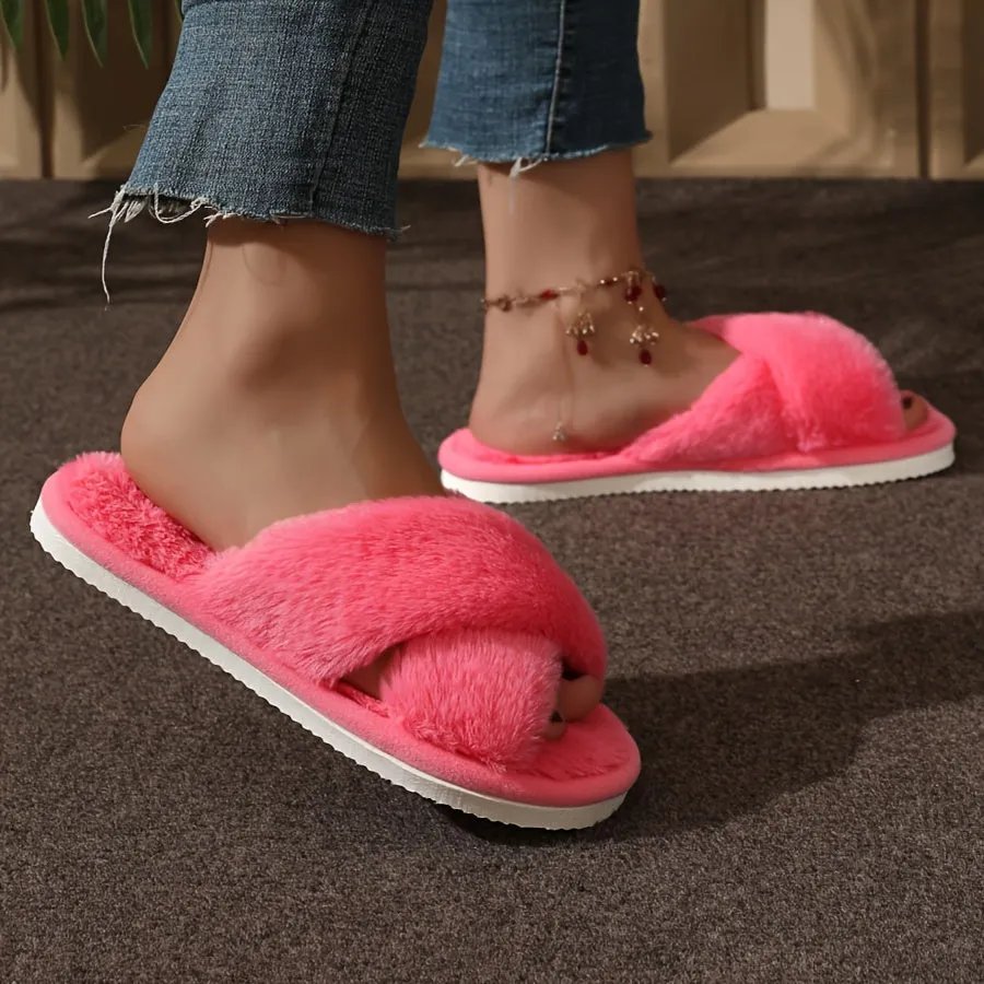 Lisa – Elegant Pluche Indoor Slippers, Comfortabele Slip-On voor Alle Seizoenen