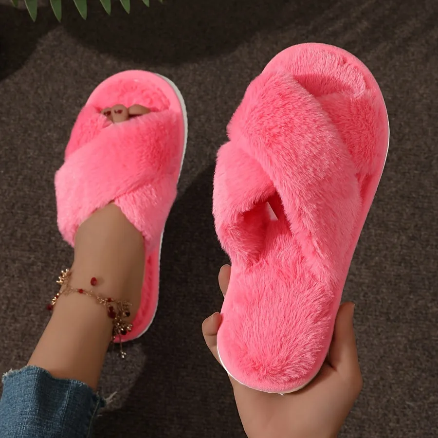 Lisa – Elegant Pluche Indoor Slippers, Comfortabele Slip-On voor Alle Seizoenen