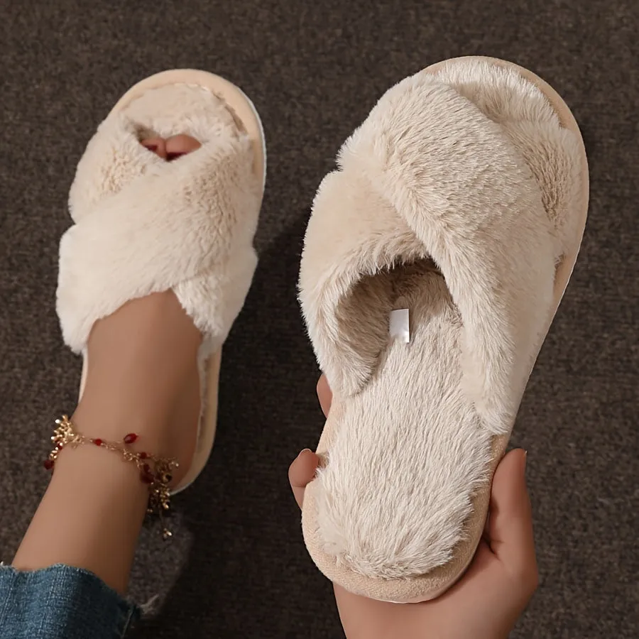 Lisa – Elegant Pluche Indoor Slippers, Comfortabele Slip-On voor Alle Seizoenen