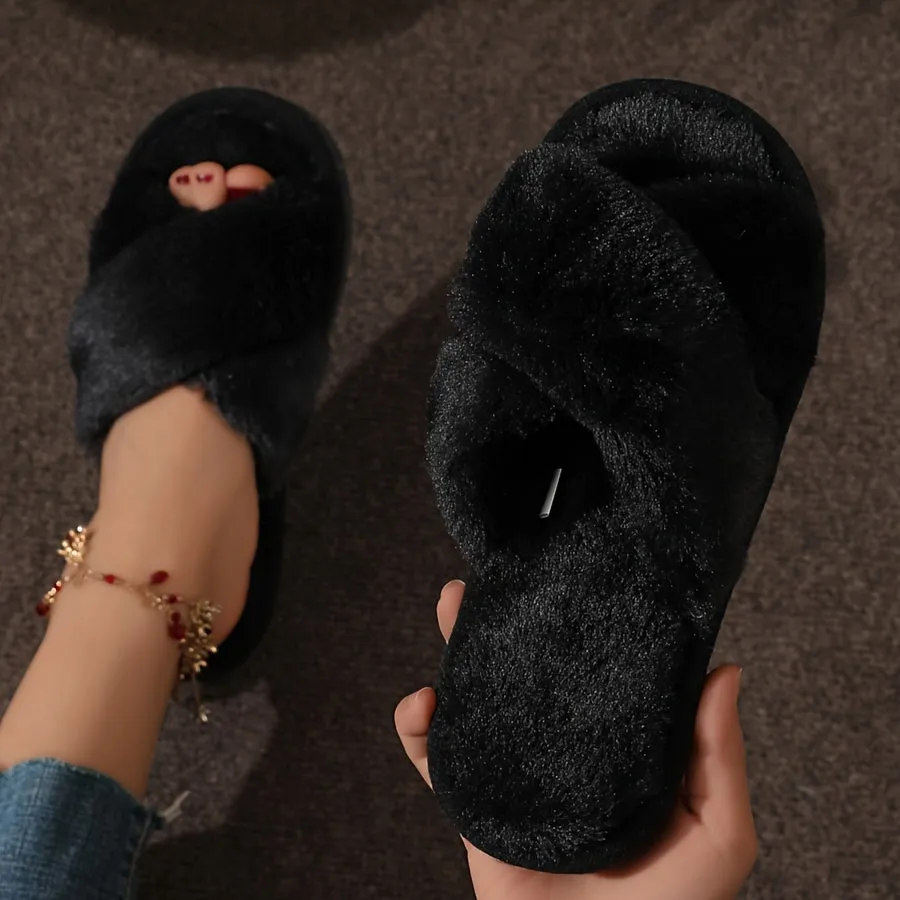 Lisa – Elegant Pluche Indoor Slippers, Comfortabele Slip-On voor Alle Seizoenen