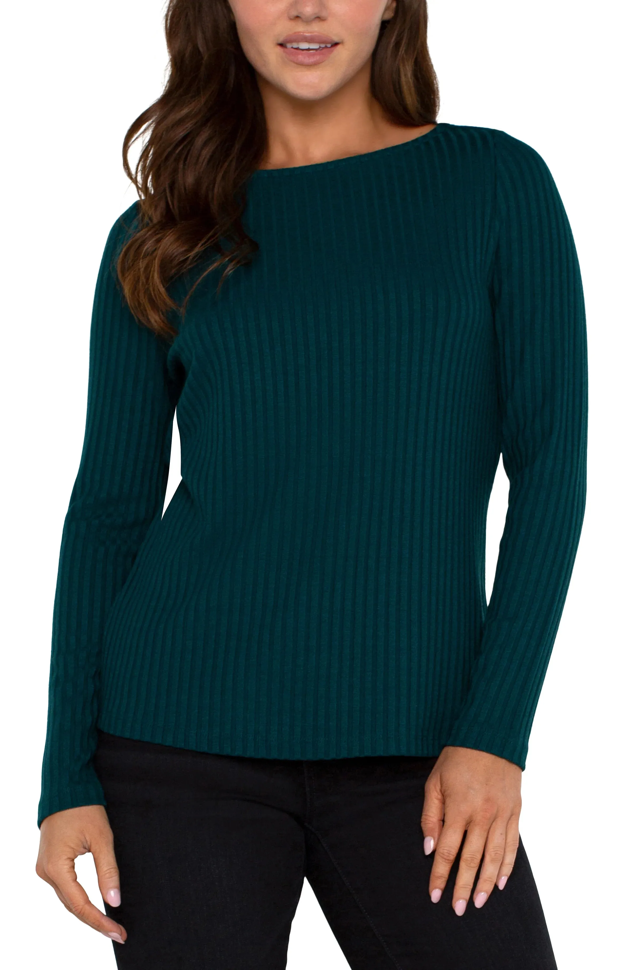 Long Sleeve Boat Neck Top