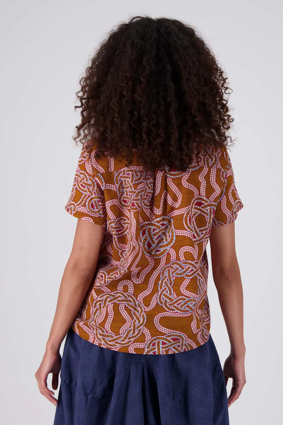 Loveknots Top Caramel in Seersucker