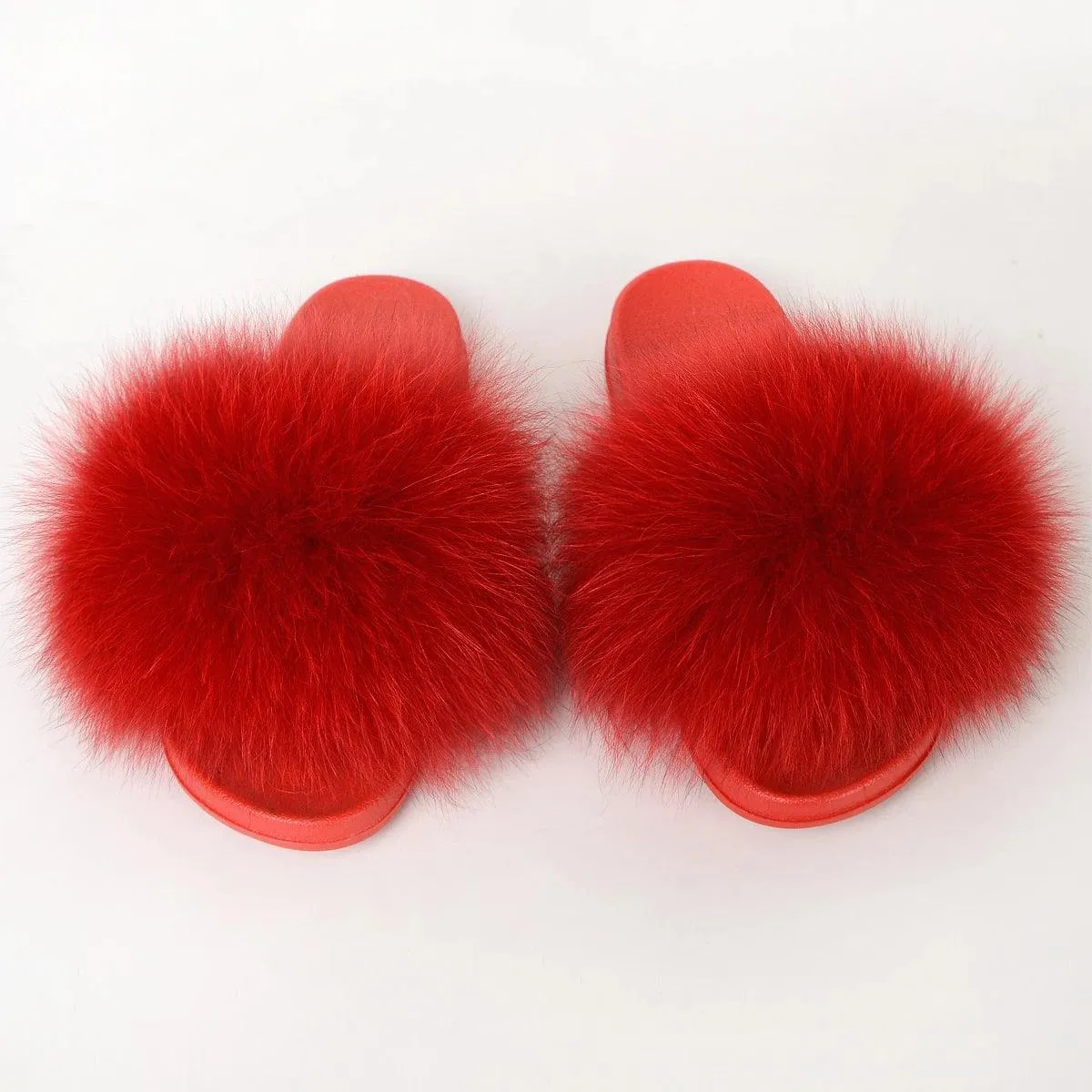 Luxurious Real Fur Slippers – Fluffy House Shoes & Summer Fur Slides for Women, Stylish Flat Furry Sandals