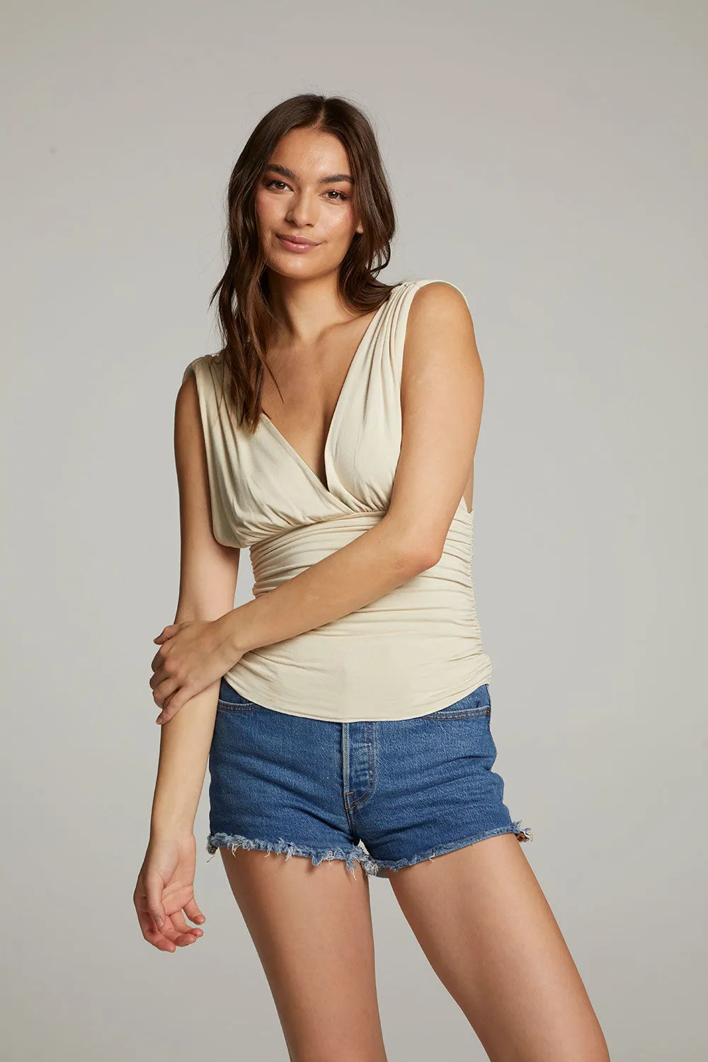 Magic Whitecap Grey and Piquant Green Reversible Tank Top
