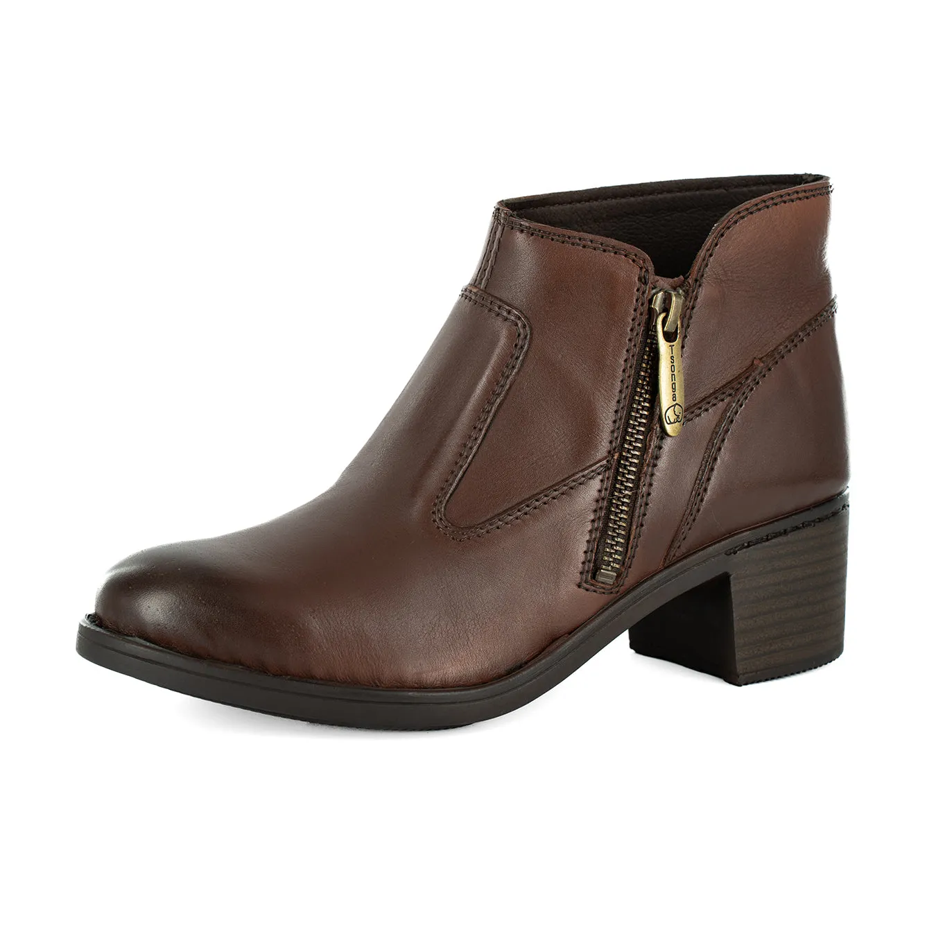 Majola : Ladies Leather Ankle Boot in Sable Relaxa
