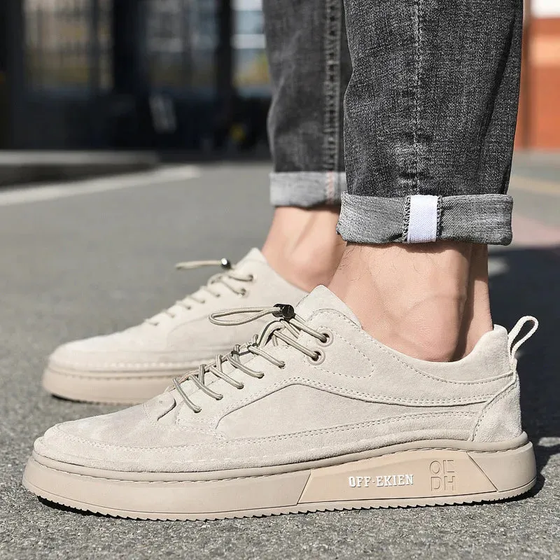 Men Shoes fashion Genuine Leather Loafers Breathable Autumn lace up comfortable Casual Shoes Outdoor Men Sneakers shoes 2023