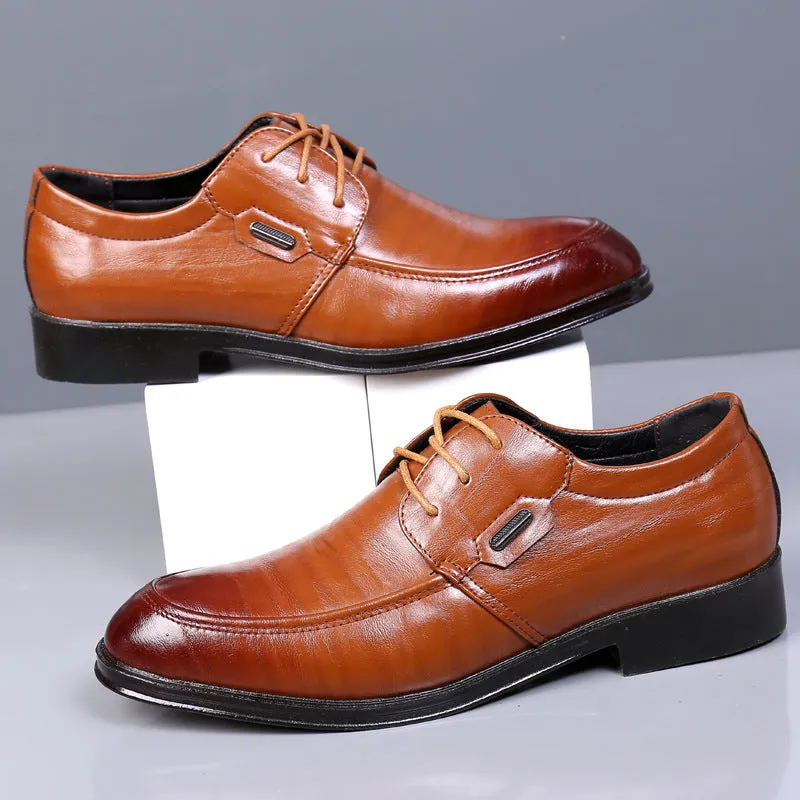 Men's Casual Leather Shoes Trendy Summer Breathable Hollow Perforated Sandals