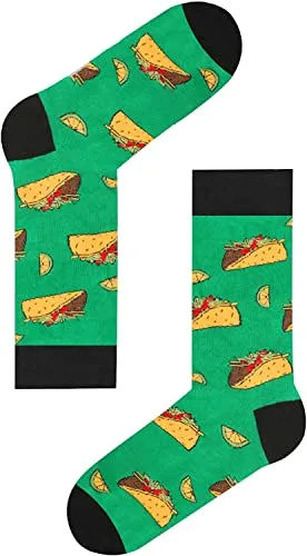 Men's Food Socks, Taco Socks, Mexican Theme Socks, Taco Gifts, Taco Lover Presents, Gifts For Young Men, Fast Food Lover Socks, Taco Tuesday, Mexican Theme Socks