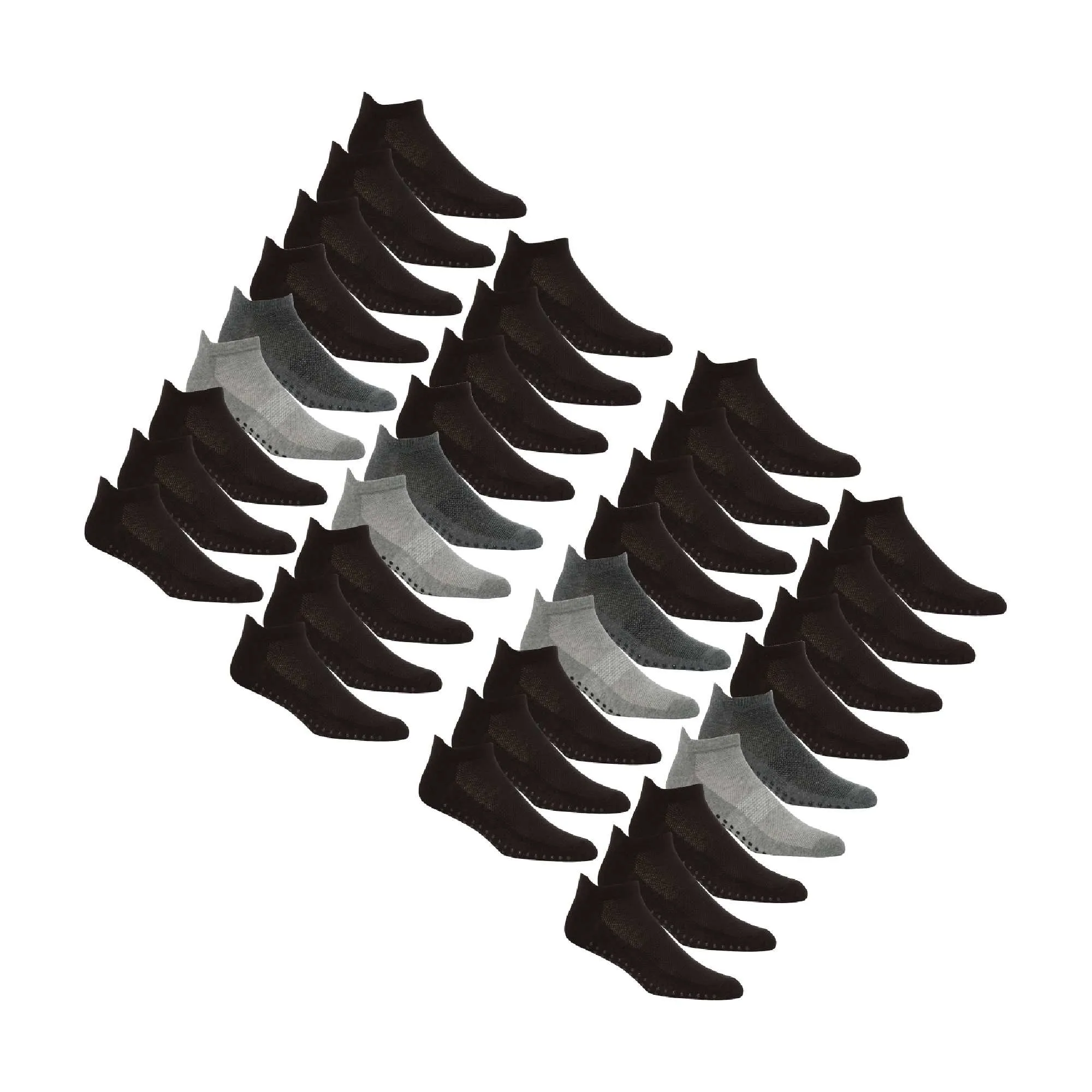 Mens Low Cut Trainer Gym Socks with Grips (Multipack Options)