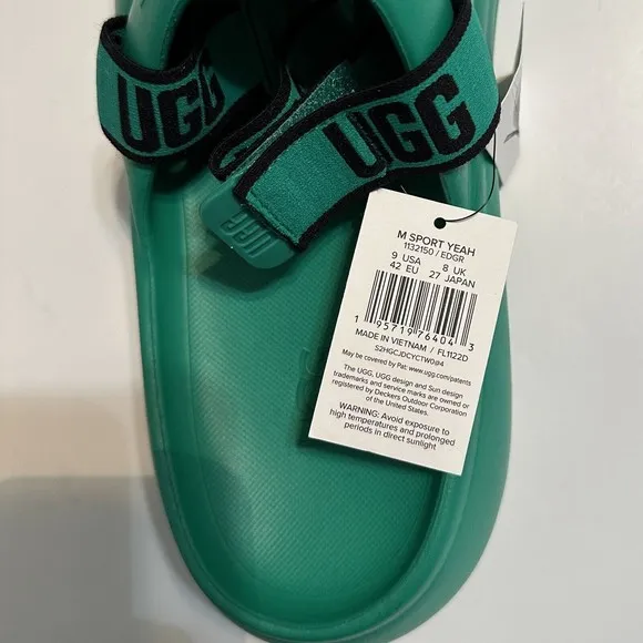 Men's UGG Sport Yeah Sandal Slide Green Size 9 US [1132150] EDGR