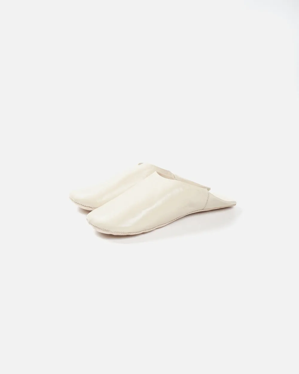 Moroccan Babouche Basic Slippers / Chalk
