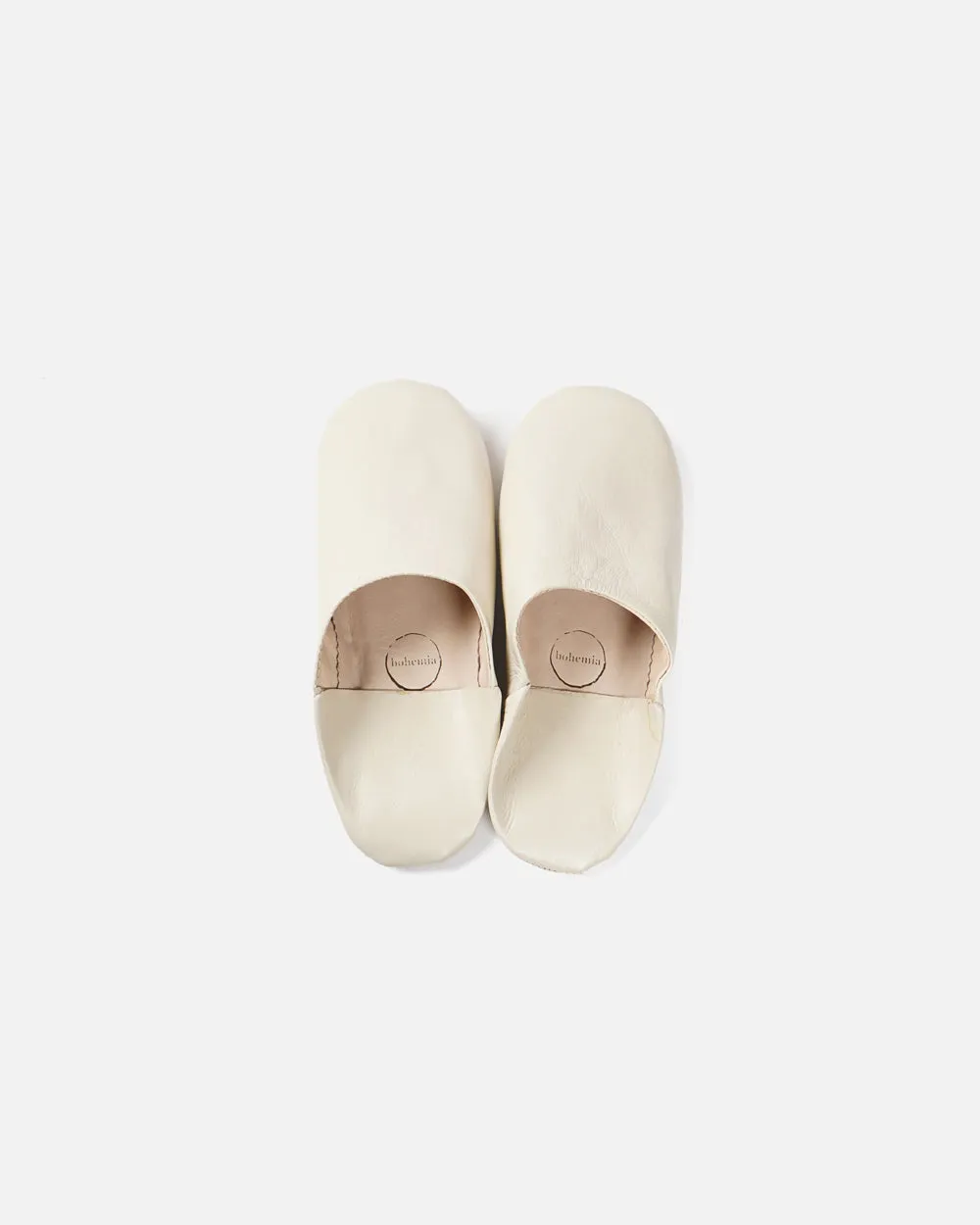 Moroccan Babouche Basic Slippers / Chalk