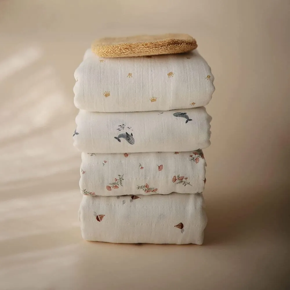 Mushie Boats Muslin Swaddle