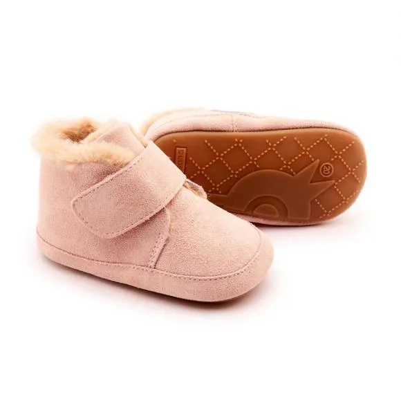 NEW OLDSOLES baby's shloofy shoe in powder pink suede