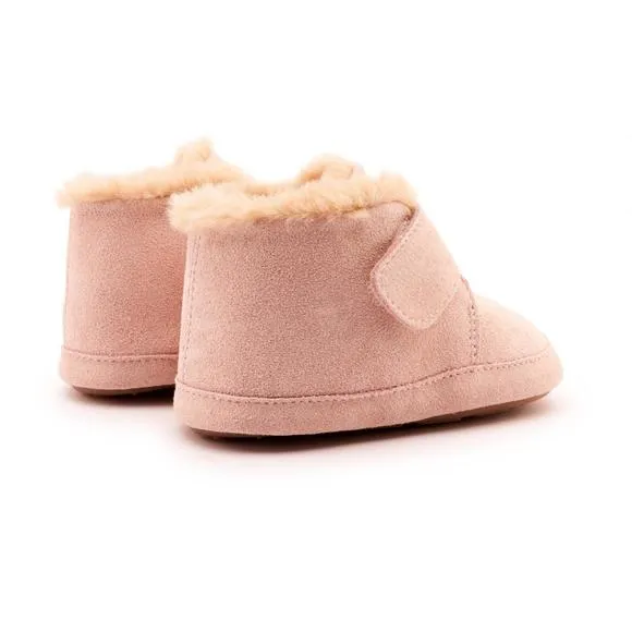 NEW OLDSOLES baby's shloofy shoe in powder pink suede