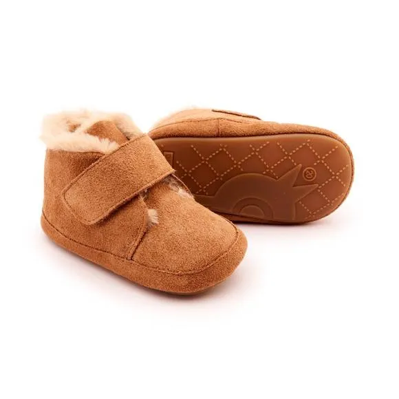 NEW OLDSOLES baby's shloofy shoe in tan suede