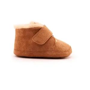 NEW OLDSOLES baby's shloofy shoe in tan suede